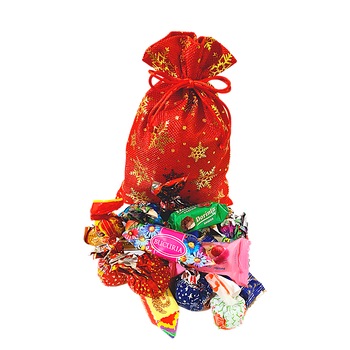 Bomboane Bucuria, sac din material textil, 350 gr Bomboane Bucuria, sac din material textil, 350 gr