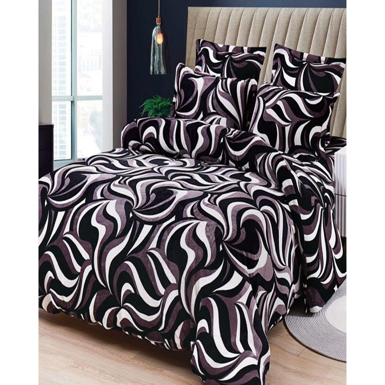 Set Lenjerie Pufoasa Cocolino cu 2 Fete, 6 Piese, Violeta, LCF6-08