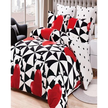 Set Lenjerie Pufoasa Cocolino cu 2 Fete, 6 Piese, Red Hearth, LCF6-18 Set Lenjerie Pufoasa Cocolino cu 2 Fete, 6 Piese, Red Hearth, LCF6-18