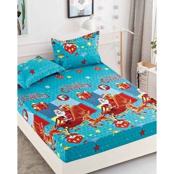 Husa de Pat cu Elastic si 2 Fete de Perna, Pat 2 Persoane, Finet, Santa's sleigh, HBFC 10 Husa de Pat cu Elastic si 2 Fete de Perna, Pat 2 Persoane, Finet, Santa's sleigh, HBFC 10