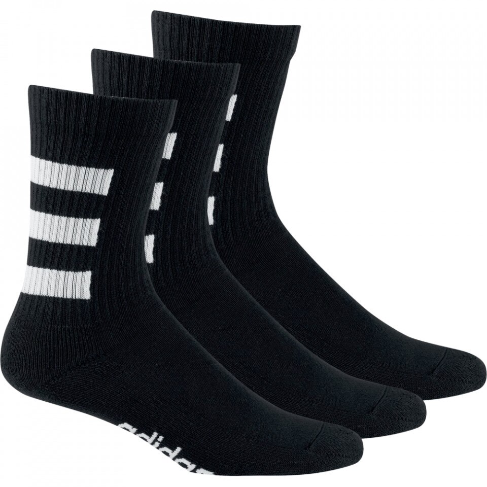 Set 3 perechi sosete Adidas 3-Stripes Half Cushioned Crew, Negru