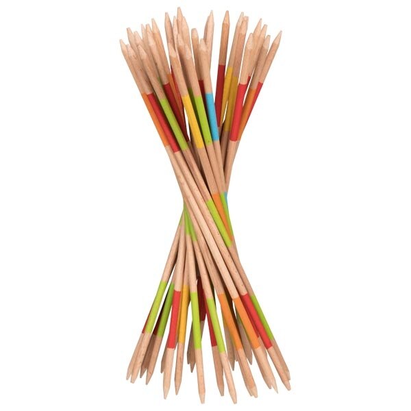 Joc de societate si logica Mikado, din lemn, dimensiuni mari - 46 cm