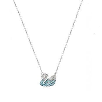 Colier romantic Crystal Swan de dama, albastru si argintiu Colier romantic Crystal Swan de dama, albastru si argintiu