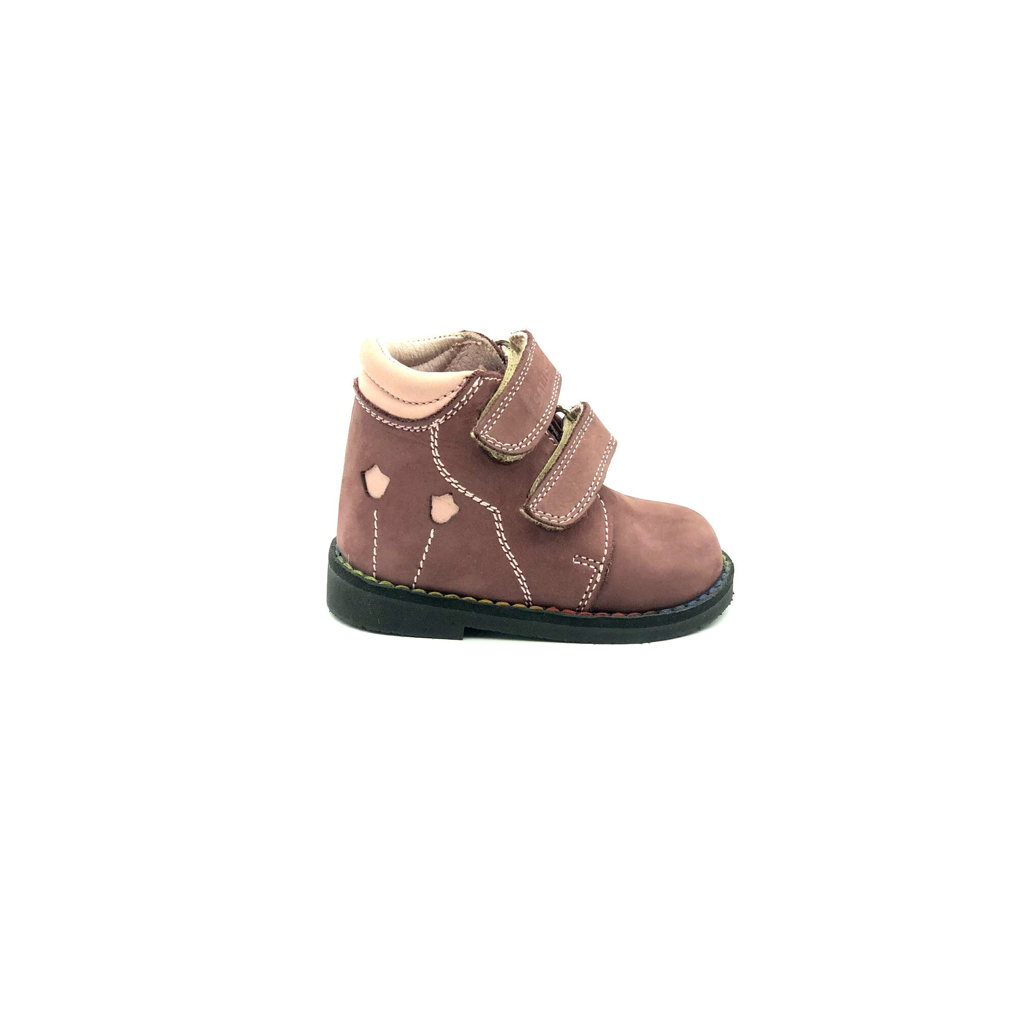 Ghete copii Salus Flo-810, piele intoarsa, Bordo, Bordo, 19 EU