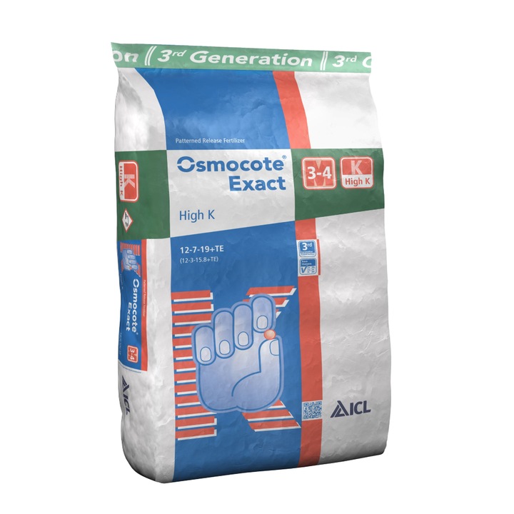 Ingrasamant Osmocote Exact High K, intre 3 si 4 luni, sac 25 kg
