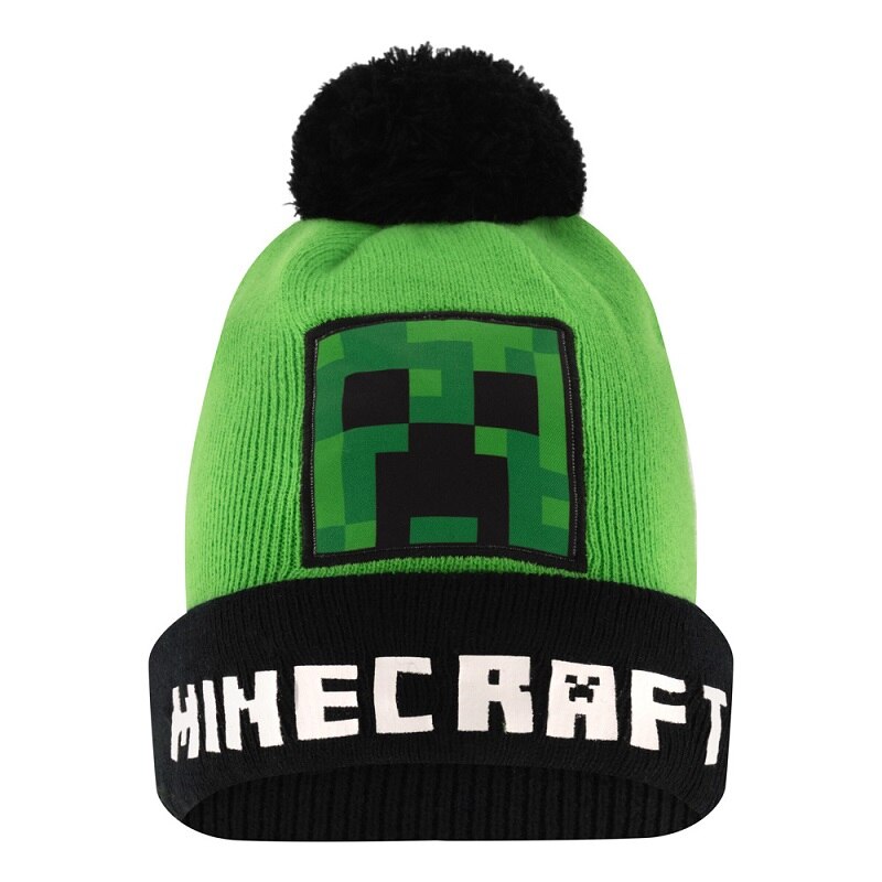 Caciula iarna cu ciucure Minecraft Green, Marimea 54, Verde