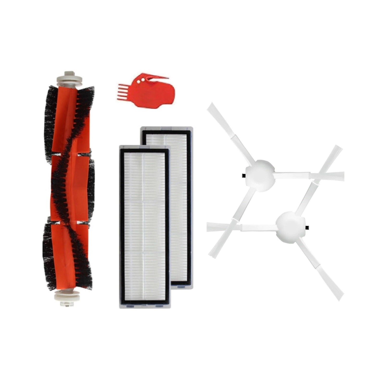 Set 6 accesorii compatibile cu Xiaomi Mi Robot Vacuum-Mop Cleaner si 1C, 2x filtru, 2x perie laterala, 1x perie principala