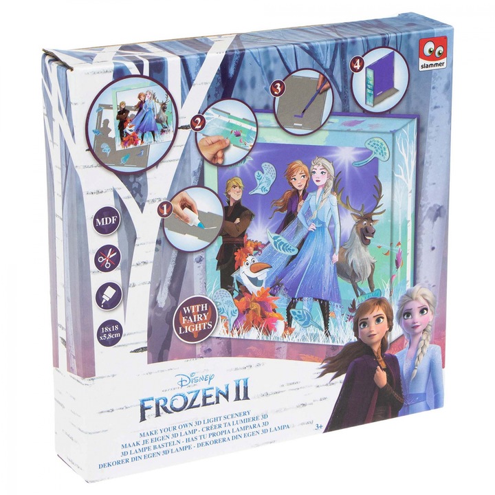 Set DYI Lampa 3D, Frozen Multicolor