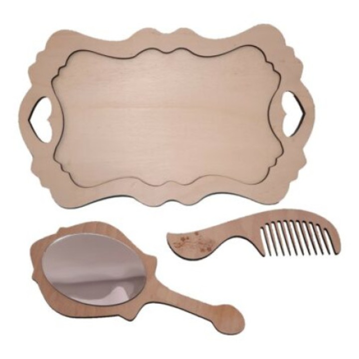 Set Gatitul Miresei Blank, Lemn, Model PP04, 35.2x21.2 cm