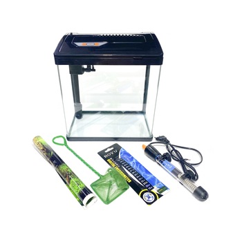 Set acvariu 28,5X18X31,5cm (L X l X H) echipat cu iluminare LED, filtru, incalzitor si accesorii Set acvariu 28,5X18X31,5cm (L X l X H) echipat cu iluminare LED, filtru, incalzitor si accesorii