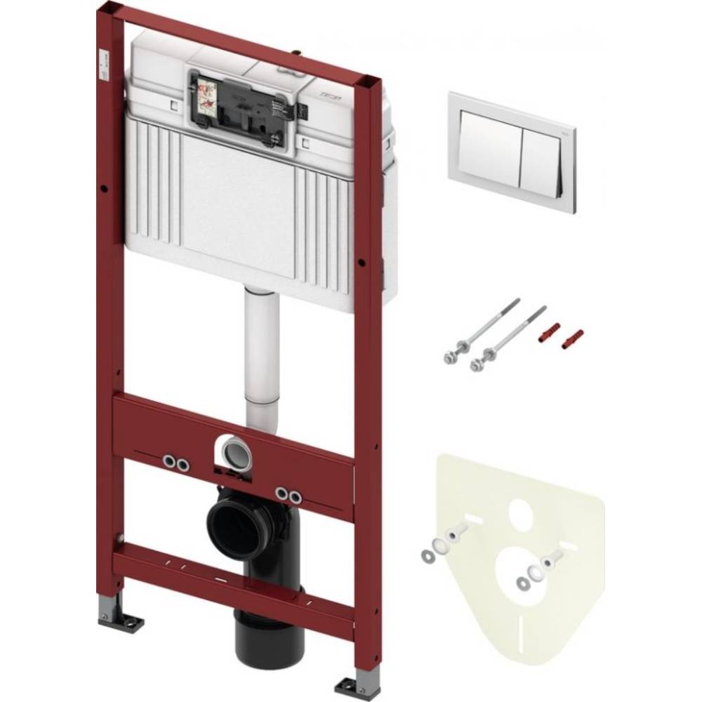 Rezervor Incastrat cu Clapeta Rectangulara Cromata si Cadru Tece, Pentru WC