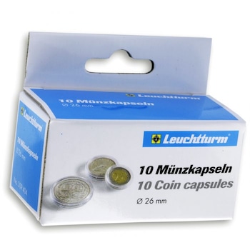 Set 10 bucati Capsule pentru monede diametru 26 mm- 309404 Set 10 bucati Capsule pentru monede diametru 26 mm- 309404