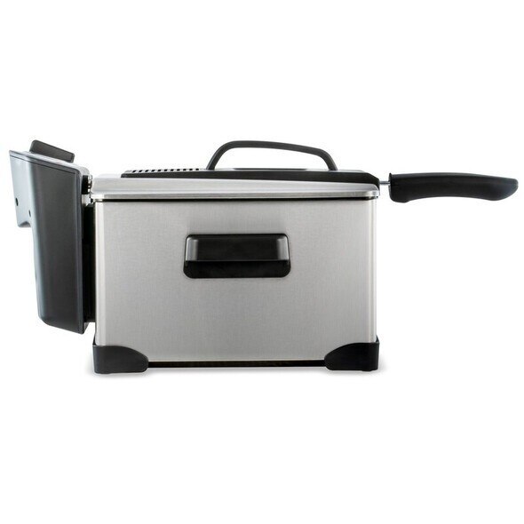 Friteuza, 2.5 l, temperatura ajustabila de 140 -190 grade C, temporizator 30 min, indicator luminos, capac transparent, gri si negru