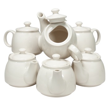 Set 6 ceainice cu capac, Cesiro, 500 ml, Alb Arctic Set 6 ceainice cu capac, Cesiro, 500 ml, Alb Arctic