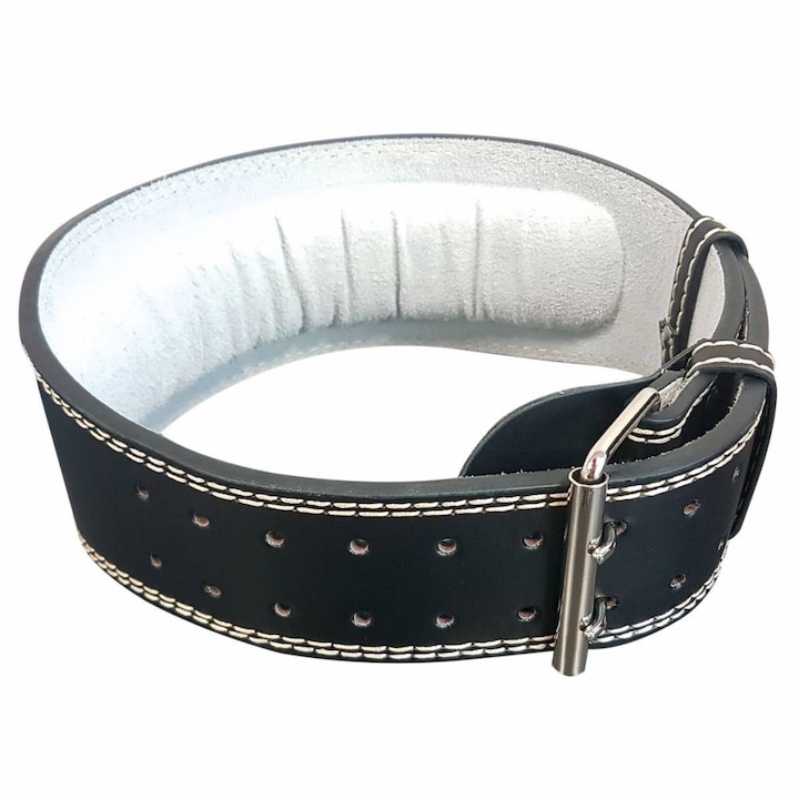 Колан за тежести, Sveltus, Кожа, 125 см, Черен
