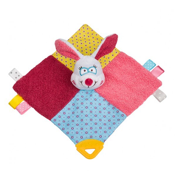 Jucarie din plus cu inel dentitie Iepurasul Sue 0 luni+ BabyOno 1612, Multicolor