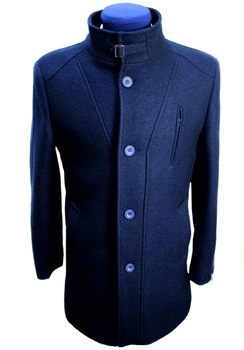 Palton barbari Marios, tunica, bleumarin, lana Palton barbari Marios, tunica, bleumarin, lana