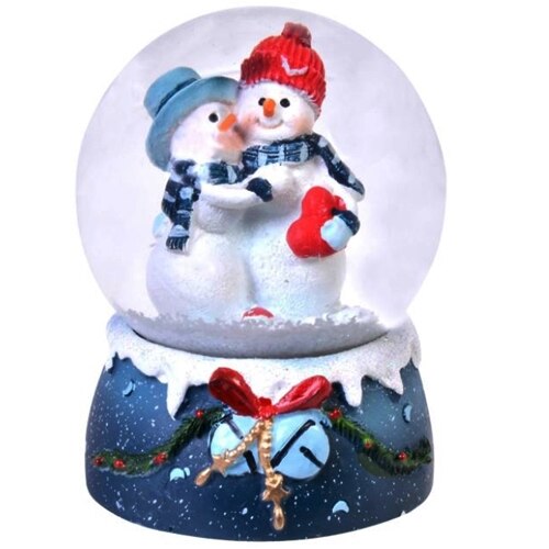 Glob decorativ Craciun cu 2 Oameni de Zapada, Multicolor, 8 cm
