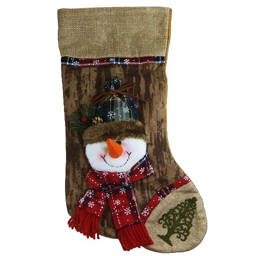 Cizma decorativa Craciun, Om de Zapada cu fular, 41 cm, Multicolor