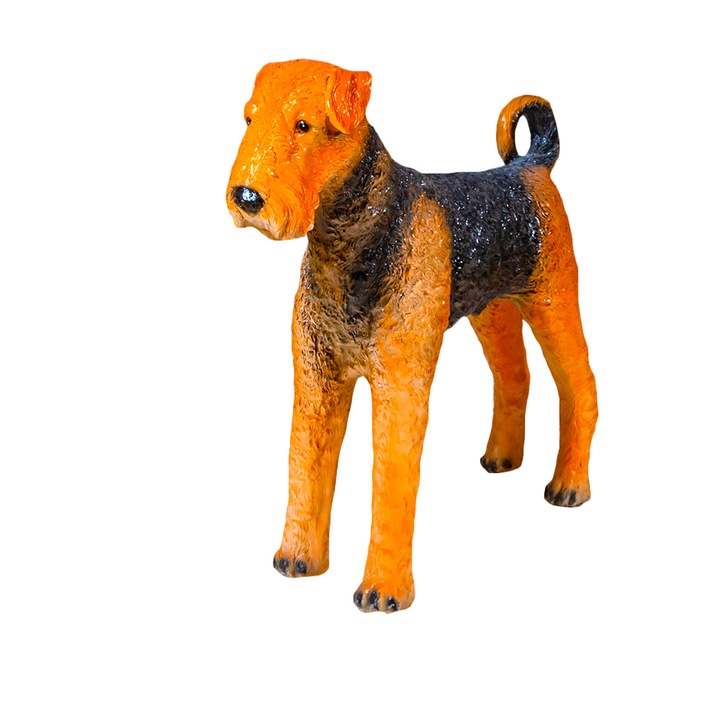 Decoratiune de exterior 3D Airedale Terrier din fibra de sticla, 600Led, 77 cm, PHB-G0007