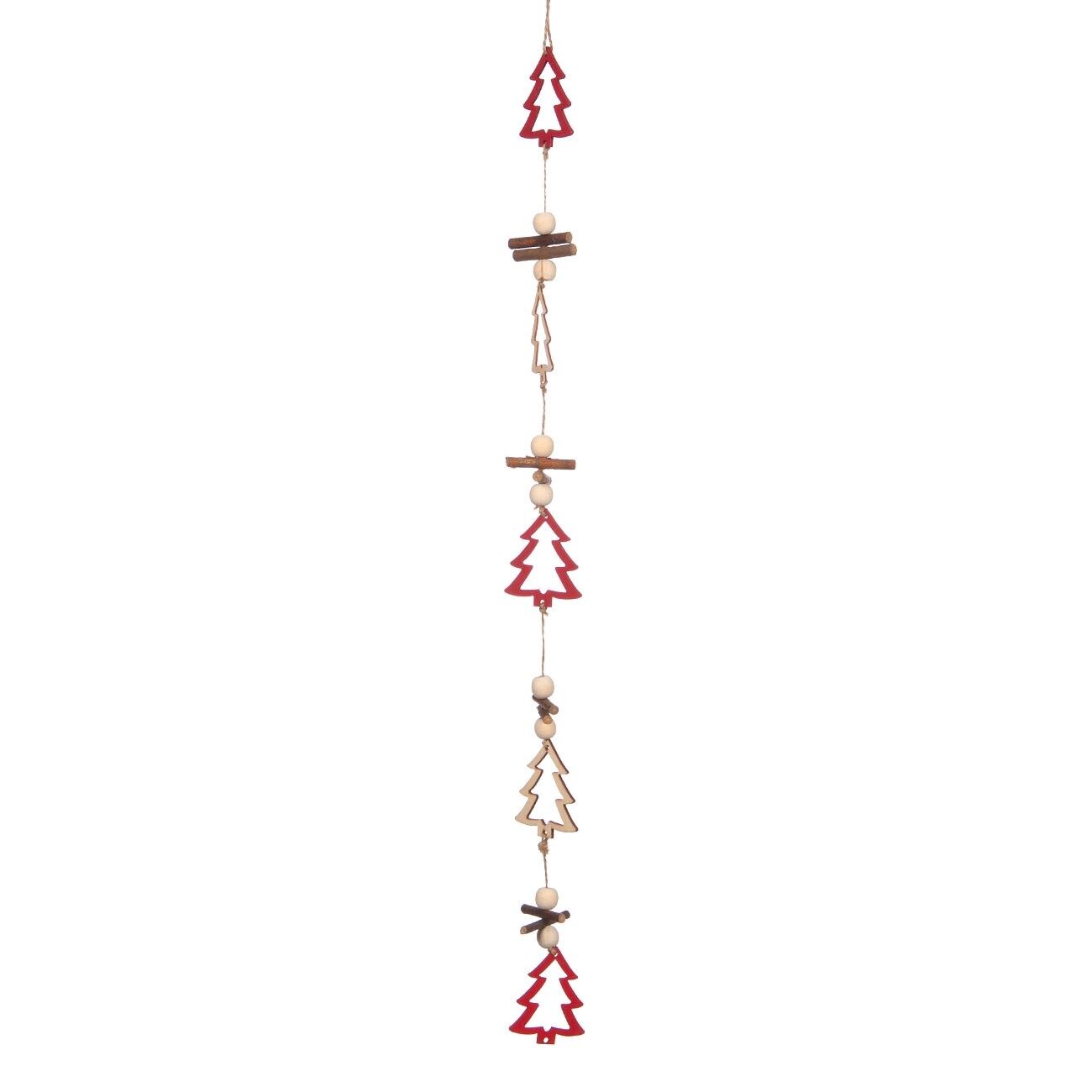 Figurina decorativa, Zola®, din lemn, pentru sarbatori, care atarna, model braduti, 70 cm