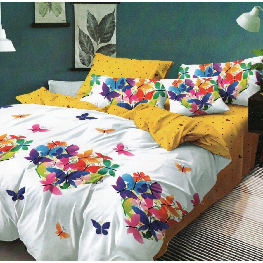 Set Lenjerie de pat dublu, 4 piese, 220 x 230 cm, Pucioasa, ELVO 482