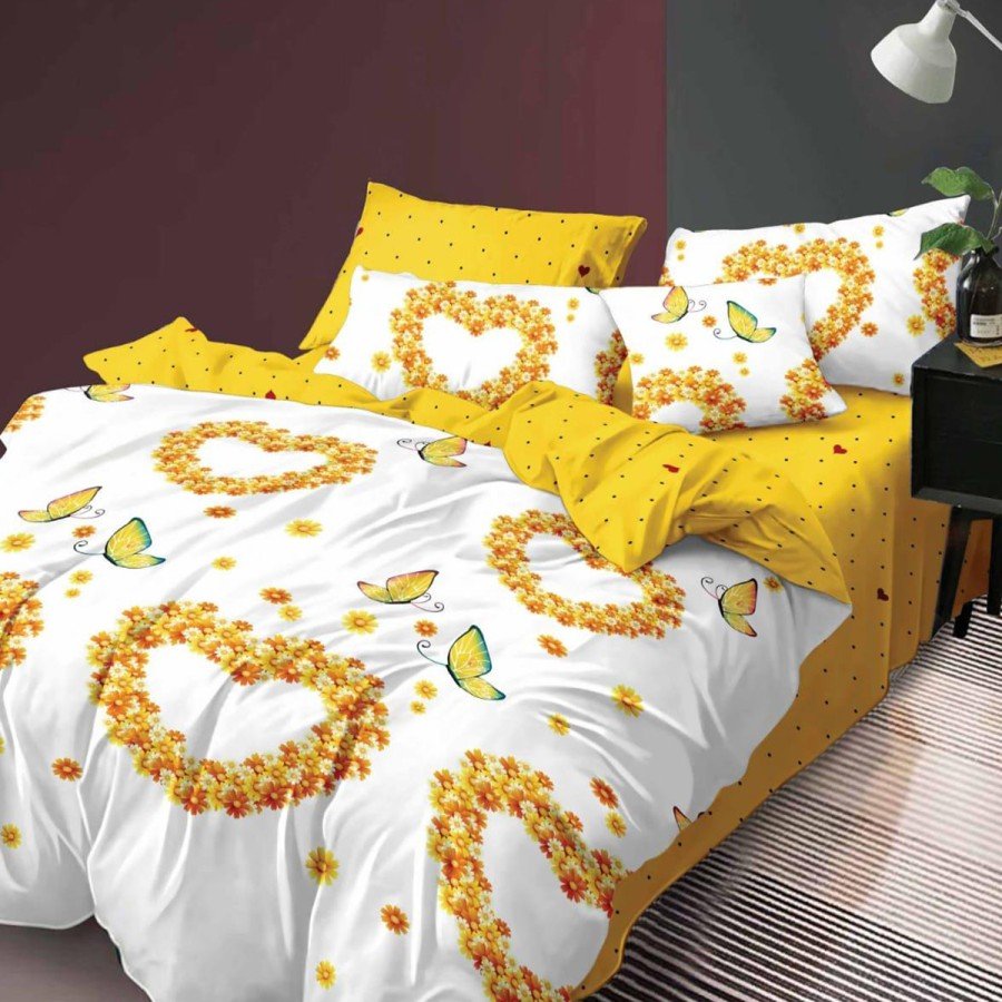 Set Lenjerie de pat dublu, 4 piese, 220 x 230 cm, Pucioasa, ELVO 459