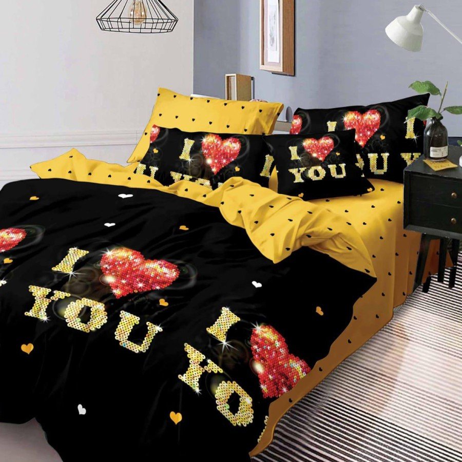 Set Lenjerie de pat dublu, 4 piese, 220 x 230 cm, Pucioasa, ELVO 468