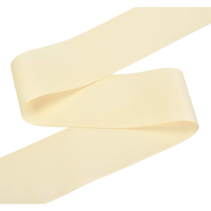 Panglica ripsata, latime 25 mm, lungime 5 m, crem