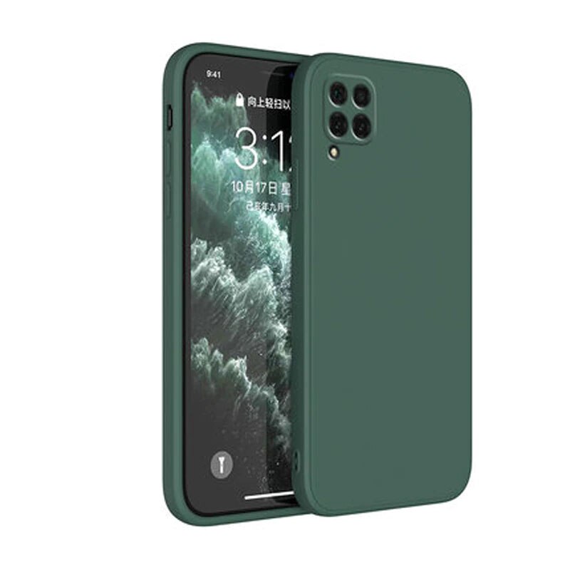 Husa protectie pentru Samsung Galaxy A22 4G, slim din silicon, cu interior de catifea si protectie camera, Verde army, Joyshell