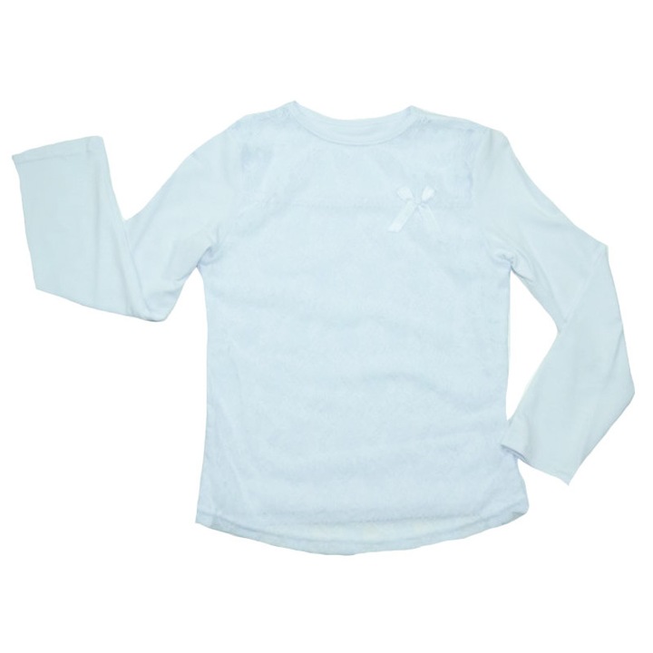 Bluza eleganta cu maneca lunga pentru fete Catherine Alb