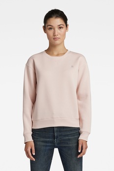 G-Star RAW, Pulover cu decolteu rotund Premium Core, Roz pal G-Star RAW, Pulover cu decolteu rotund Premium Core, Roz pal