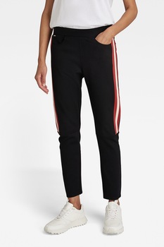 G-Star RAW, Pantaloni sport cu benzi laterale contrastante, Negru/Rosu/Alb, L G-Star RAW, Pantaloni sport cu benzi laterale contrastante, Negru/Rosu/Alb, L