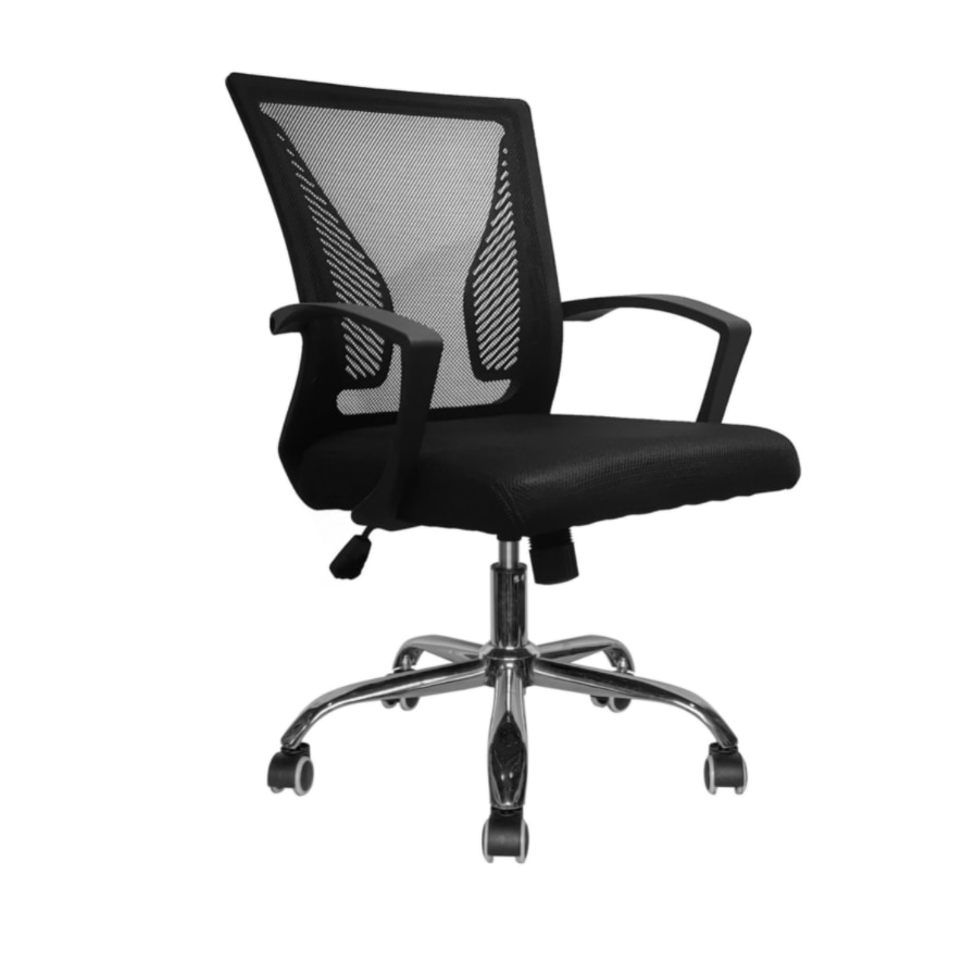 Scaun birou operational Deco, rotativ, reglabil pe inaltime, tip mecanism piston cromat cu gaz de 100 mm, mesh, negru