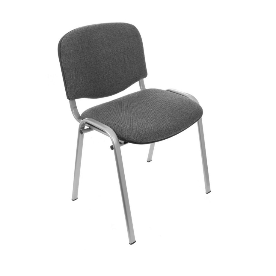 Scaun birou vizitator Deco, fix, spatar si sezut cu burete, stofa, gri