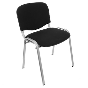 Scaun birou vizitator Deco, fix, spatar si sezut cu burete, stofa, negru Scaun birou vizitator Deco, fix, spatar si sezut cu burete, stofa, negru