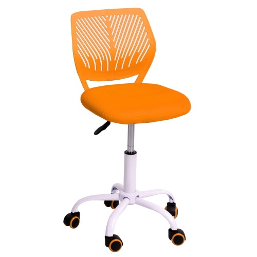Scaun birou operational pentru copii Deco, rotativ, reglabil pe inaltime, mesh, portocaliu