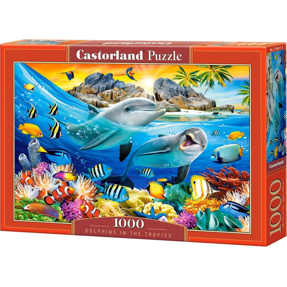 Puzzle 1000 piese - Dolphins in the Tropics (Castorland-104611)