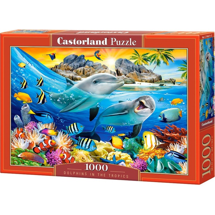 Пъзел 1000 части - Делфините в тропиците (Castorland-104611)