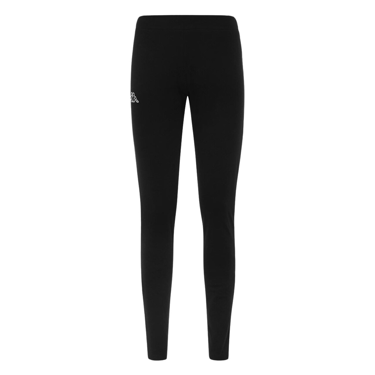 Colanti sport cu talie medie elastica din bumbac, Kappa, Logo Zapri Skin, Negru