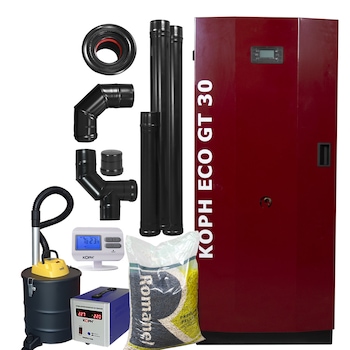 Pachet centrala termica pe peleti KOPH GT 30, 30 kw, echipata complet Pachet centrala termica pe peleti KOPH GT 30, 30 kw, echipata complet