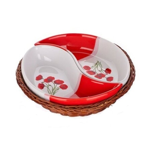 Set de 2 boluri pentru servire Banquet Maci in cos impletit 20.5 cm