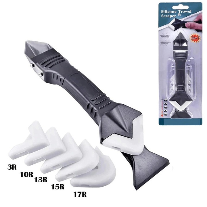 Kit reparatie rosturi, razuire si aplicare silicon, 11 piese, negru ...