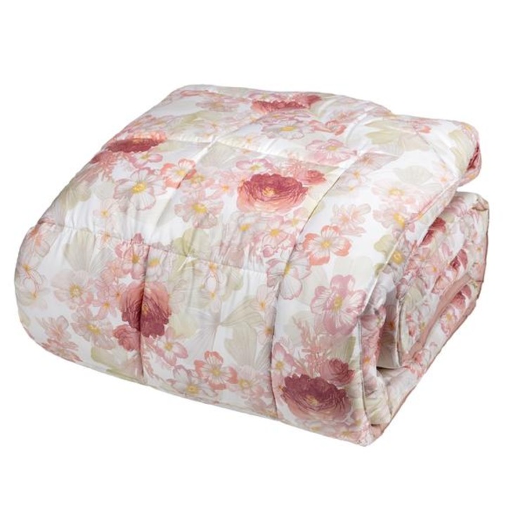 Одеяло Allure, Fazzini Home 270x270, пълнеж-памук 300 TC/тъкачка - полиестер, цвят розов