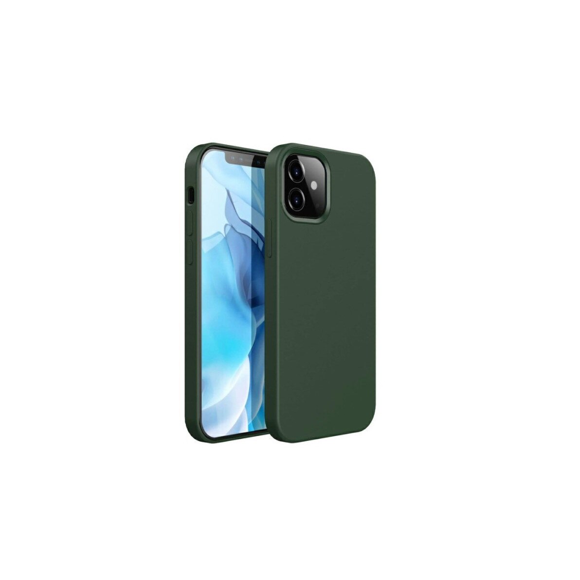 Husa din silicon soft pentru iPhone 12 Mini, carcasa spate, Verde inchis