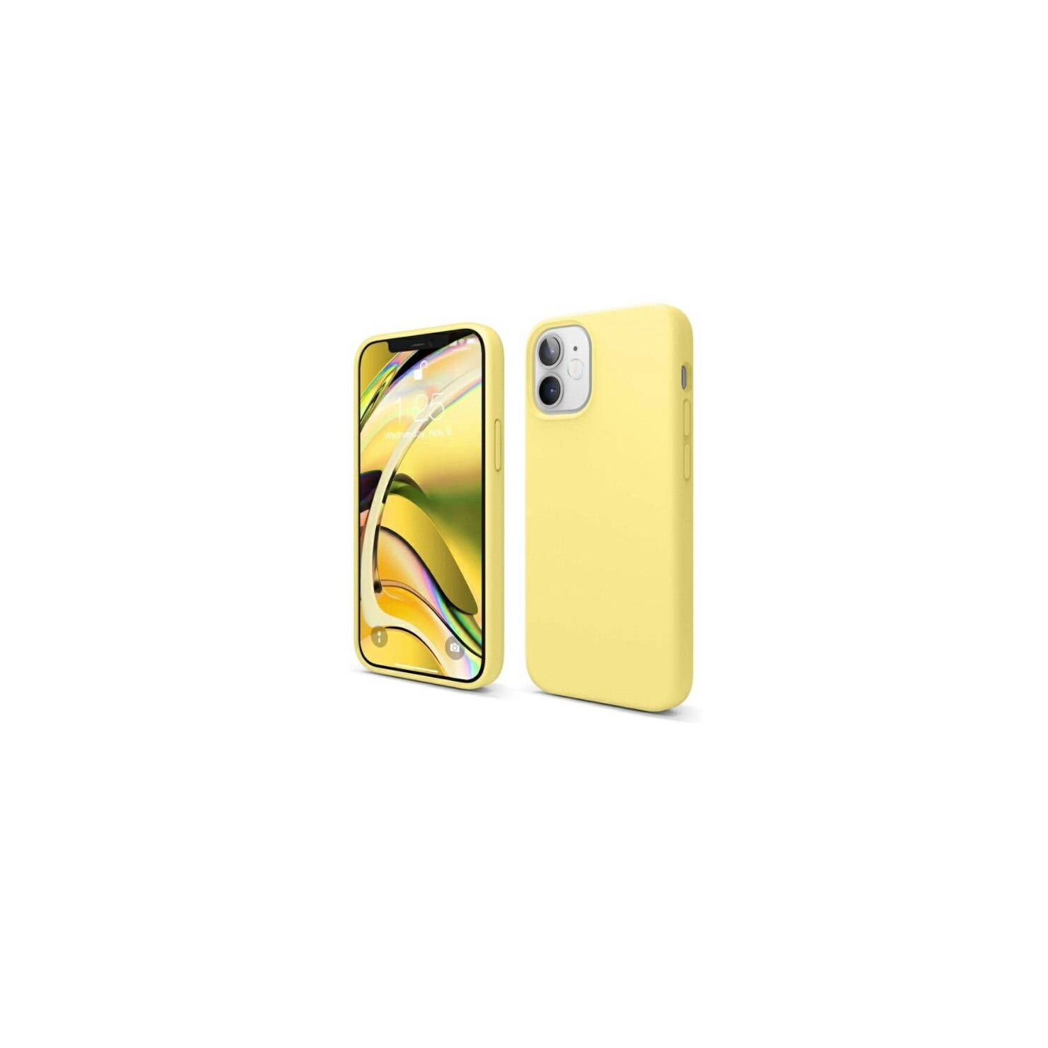 Husa din silicon soft pentru iPhone 12 Mini, carcasa spate, Galben