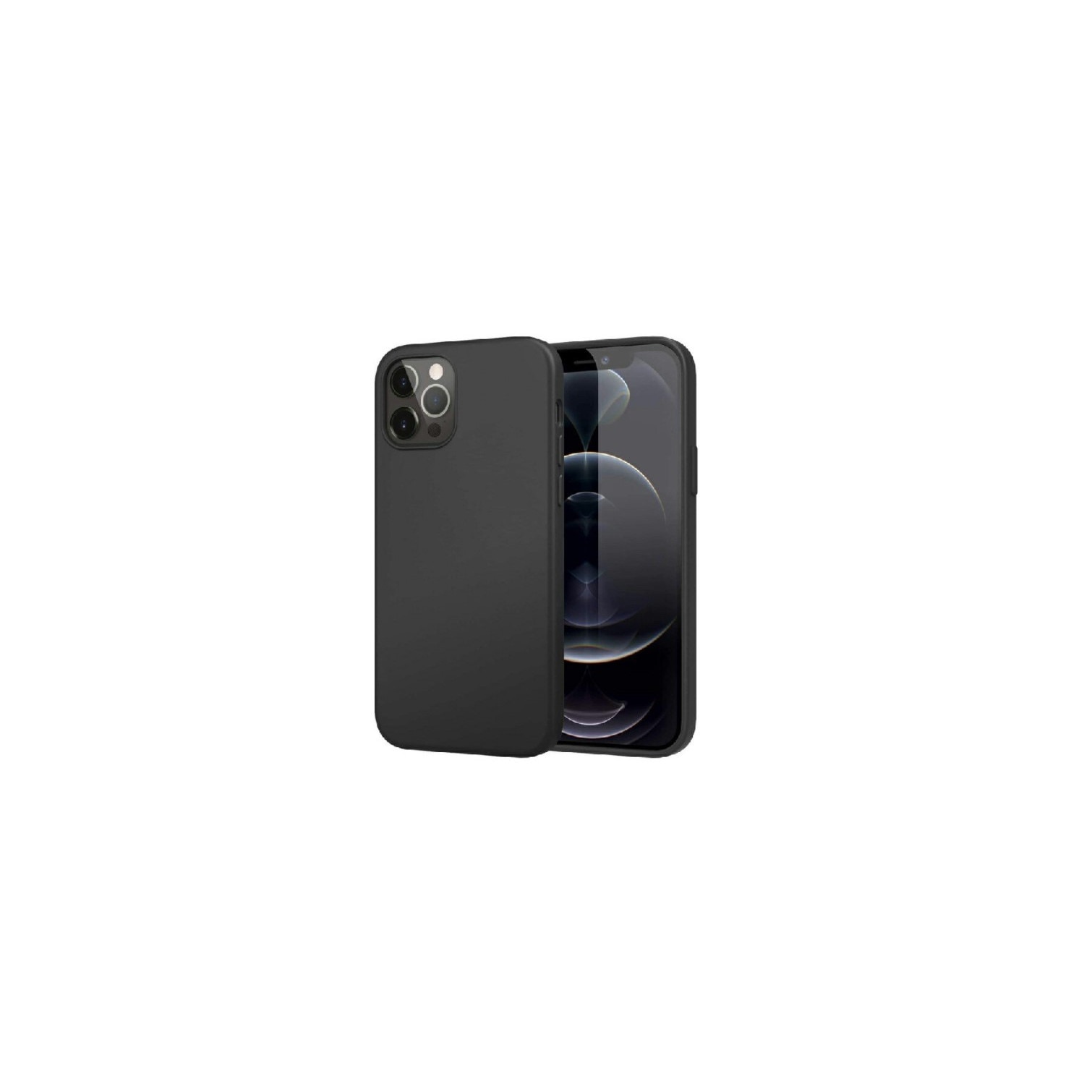 Husa din silicon soft pentru iPhone 12 Pro, carcasa spate, Negru