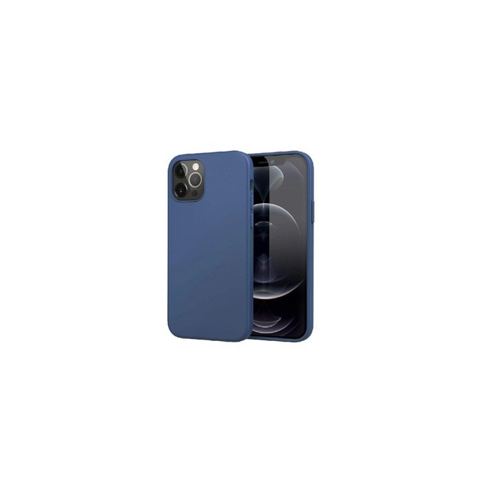 Мек силиконов кейс за iPhone 12 Pro, заден капак, Син