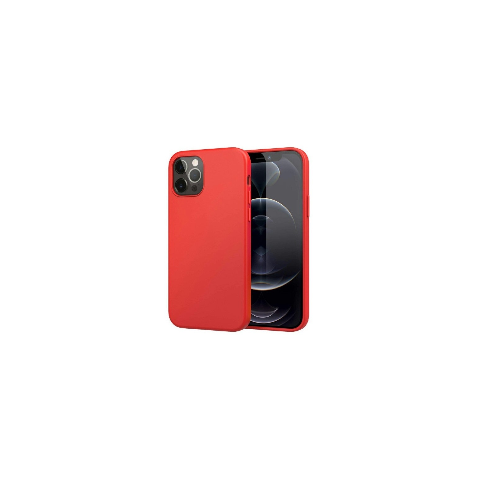 Husa din silicon soft pentru iPhone 12 Pro, carcasa spate, Rosu