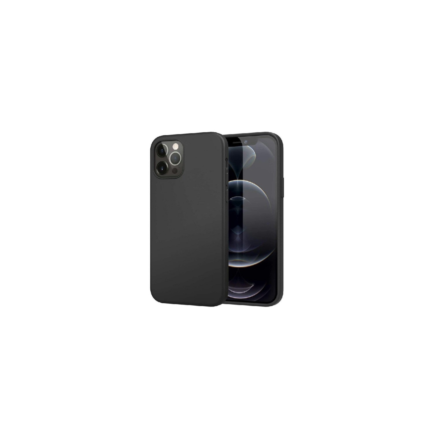 Husa din silicon soft pentru iPhone 12 Pro Max, carcasa spate, Negru